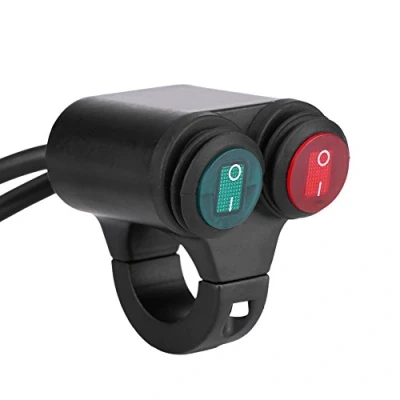 Afbeelding van Keenso Stuurschakelaar voor motorfiets, universeel, 12 V, 7/8 inch, dubbele bediening, mistlampen, schakelaar + claxonschakelaar (type D)