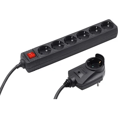 Afbeelding van Meister stekkerdoos 6 plus 1, 2 m 6+1 zwart