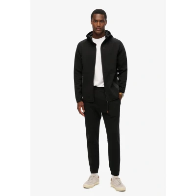 Afbeelding van Superdry Mannen Tech Hoodie met Logo, Rits en Losse Pasvorm Zwart Grootte: Xxxl