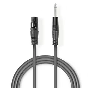 Afbeelding van XLR (v) naar jack 6.35 mm kabel Nedis 3 meter (Mono, Ongebalanceerd, 100% koper)