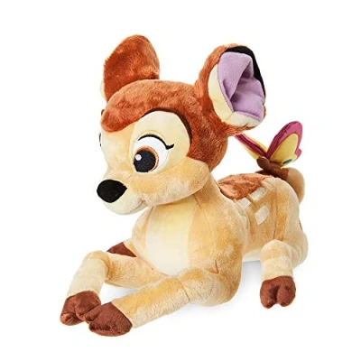Afbeelding van Disney Store officiële Bambi, superzachte, middelgrote knuffel uit, 36 cm, iconische tekenfilmfiguur van met vlinder op de staart, geschikt voor alle leeftijden