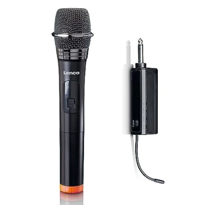 Afbeelding van Lenco MCW 011BK Draadloze Microfoon met 6,3 mm ontvanger Black