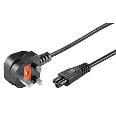 Afbeelding van PremiumCord netsnoer 230 V 2 m, stroomkabel met UK stekker naar koudaansluiting C5, IEC 320, pc 3 polig, kleur zwart