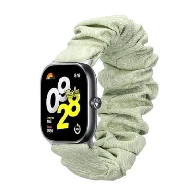 Afbeelding van kwmobile elastisch bandje voor smartwatch geschikt Xiaomi Redmi Watch 4 / Band 8 Pro Horlogebandje van katoen In pastelgroen