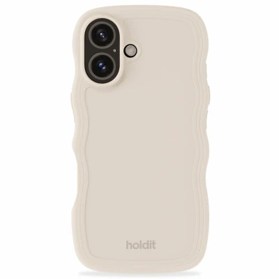 Afbeelding van Apple iPhone 16 Plus Hoesje Gerecycled kunststof Holdit Hardcase/Backcover Beige Telefoonhoesje