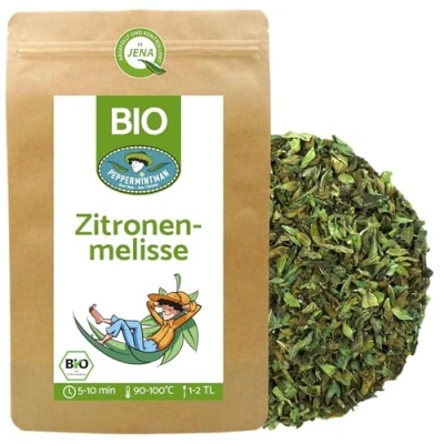 Afbeelding van Biologische citroenmelisse 500 g Melissa thee Europese teelt van familiebedrijf los en gedroogd officinalis PEPPERMINTMAN