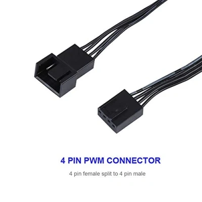 Afbeelding van Eboxer 5 stuks 4 pins ventilator power verlengkabel, PWM aansluitdoos ventilatorverlengkabel voor computer