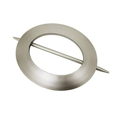 Afbeelding van GARDINIA Decoratieve Ring Ovaal, voor het draperen van gordijnen en gordijnstoffen, Buitenkant: Ø 15/18 cm, binnenkant: 9/12 kunststof, zilver mat