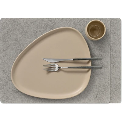 Afbeelding van LIND DNA Placemat/Onderleggers Hippo Leer Anthracite Grey 45 x 35 cm 2 Stuks