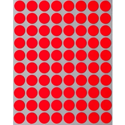 Afbeelding van Royal Green Gekleurde Stickers Dots 0.5 inch 1/2 Kleur Coding Labels van 1200 Neon Red