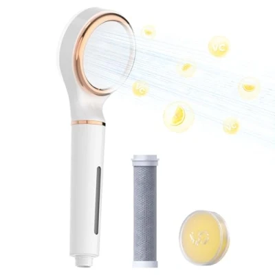 Afbeelding van Waterdrop SF02 SL Gefilterde Douchekop met Handvat, Vitamine C Douchefilter, Haar en Huidverzorging, Waterontharder Tegen Haaruitval, Chloorreductie, Citroen