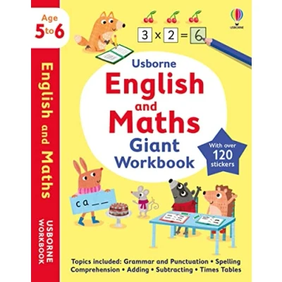Afbeelding van Usborne English and Maths Giant Workbook 5 6 (Usborne Workbooks)