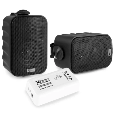 Afbeelding van Power Dynamics BT10 versterker met Bluetooth en 2x buiten speakers (3&quot;