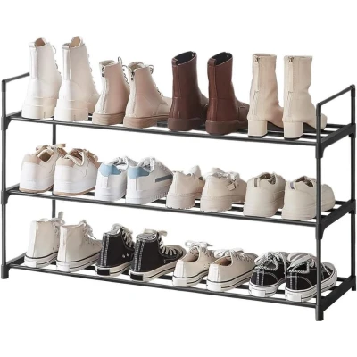 Afbeelding van Schoenenrek stapelbaar 92x54x30 cm zwart