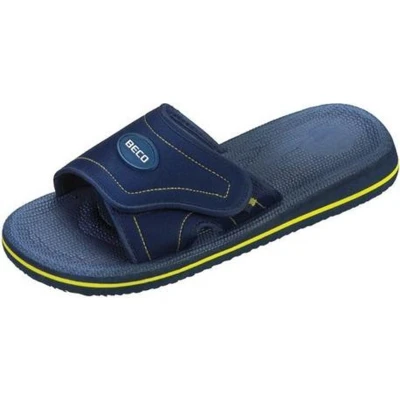 Afbeelding van Beco Badslippers Met Klittenband Unisex Blauw/geel Maat 36