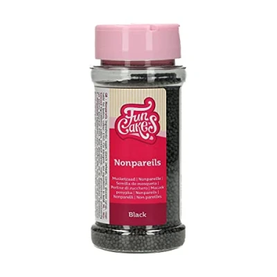 Afbeelding van FunCakes Suikerdecoratie Musketzaad Zwart 80g Eetbare Taartdecoratie