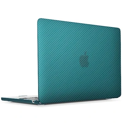 Afbeelding van ZYB Hoes Case voor MacBook Air M2 13.6 Inch 2022 Model A2681 met Liquid Retina en Touch ID, Antivingerafdruk Plastic Slanke Matte Harde Beschermhoes Cover, Diep blauwgroen (gestreept)