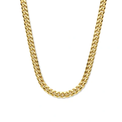 Afbeelding van zilver verguld (geel) collier gourmette 10 mm 42 + 3 cm micron 2103335