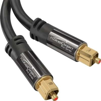 Afbeelding van KabelDirekt Optische kabel/Toslink kabel 6 m (optische digitale kabel, audiokabel voor het verbinden van soundbar, stereo installatie, thuisbioscoop, XBOX One &amp; PS4) PRO Series