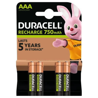 Afbeelding van Duracell Stay Charged batterij oplaadbaar AAA 800MAH (4st)