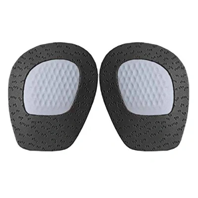 Afbeelding van Zwarte Halve Inlegzolen voor Schoenen Demping Bal van de Voet Voorkomen dat Voeten Gaan Schuiven Echt Natuurlijk Leer en Dempende Latex Kussens Unisex Unisize Kaps Cody