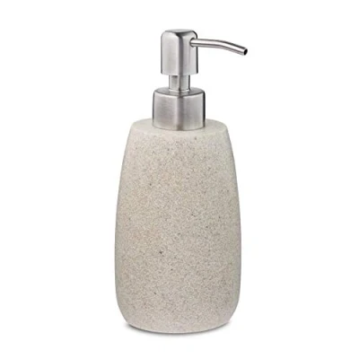 Afbeelding van Relaxdays zeeppompje navulbaar zeepdispenser 300 ml handzeeppompje badkamer Zand