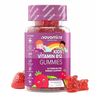 Afbeelding van Kids Vitamine B12 Gummies Energie &amp; Metabolisme Ondersteuning Supplement 30 Chewable B Complex Supplementen Veganistisch Verrijkt met C, B1, B2, B6, Biotine Novomins