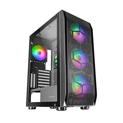 Afbeelding van MARSGAMING MCKX Gaming MC KX Zwart Premium E ATX Tower FREEZER CPU Systeem 5 Ultra stille ARGB Fans Controller en RF Mesh Front
