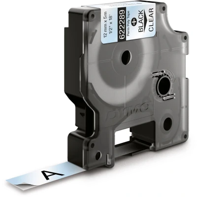 Afbeelding van Dymo 622289 Tape Zwart op transparant (12 mm)