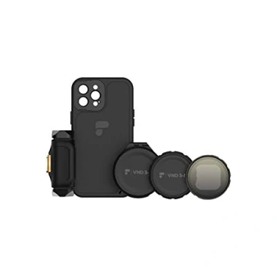 Afbeelding van PolarPro LiteChaser iPhone 12 Pro VND Kit Beschermhoes Bijpassend handvat Variabel ND filter Lensdop Compatibel met Moment M serie lenzen MagSafe