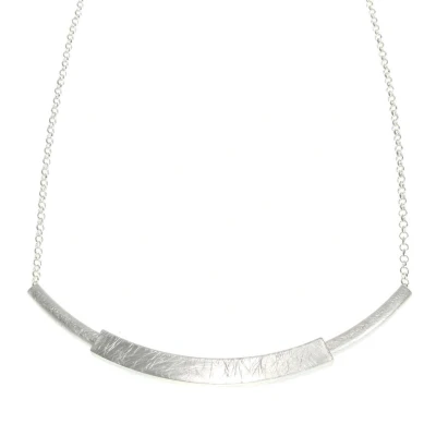 Afbeelding van Behave Klassieke ketting zilverkleur met hanger gekrast design