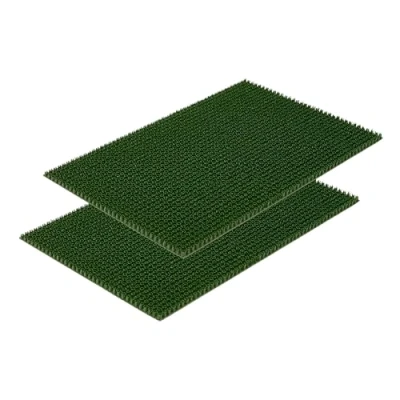 Afbeelding van Weervaste Deurmat tuin Groen set van 2 40 x 60 cm Buitenmat tegen stof Makkelijk schoon te maken kunststof borstelharen hoog
