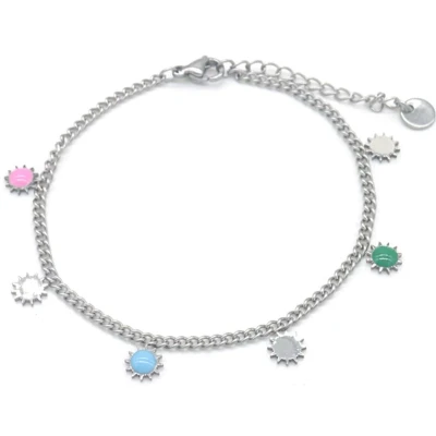 Afbeelding van Armband Dames Zon RVS Lengte 17 21 cm Zilverkleurig