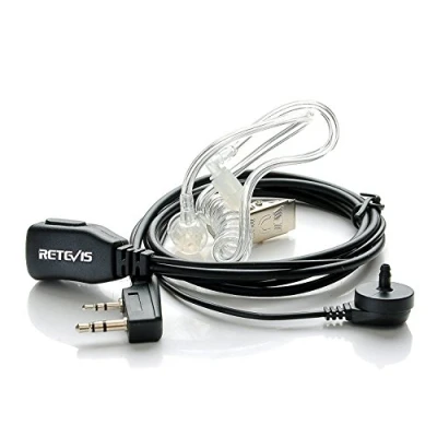 Afbeelding van Retevis draadloze headset 2 pins hoofdtelefoon oortelefoon compatibel met Walkie Talkie RT24 RT22 RT21 RT27 BAOFENG BF 888S 88E Kenwood (1 stuks)