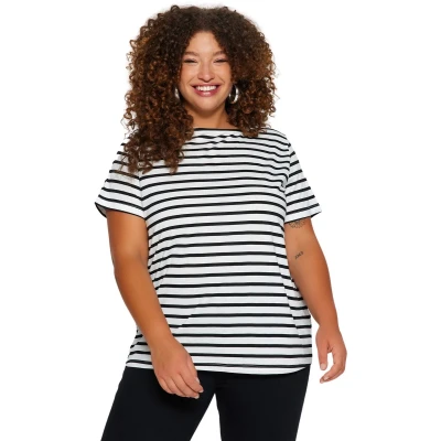 Afbeelding van Trendyol Zwart Wit Gestreept Gebreid T Shirt Met Boothals Tbbss23Bf00018
