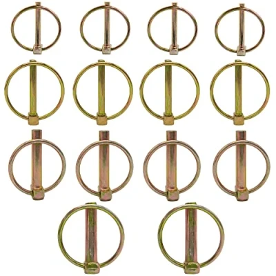 Afbeelding van WeqeYent 14 stks M4.5/M6/M8/M10 Ronde Veiligheid Behoud Pins Lynch Pin Assortiment Kit Heavy Duty Trailer Lock Bevestiging 3PT Hitch Clips voor Boerderij Trailers Wagons Gazon Tuin