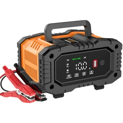 Afbeelding van LiFePO4 Intelligente acculader, 10 A, 12 V, 24 acculader voor auto, automatische onderhouder met temperatuurcompensatie motorfiets, vrachtwagen, AGM, gel, nat, SLA