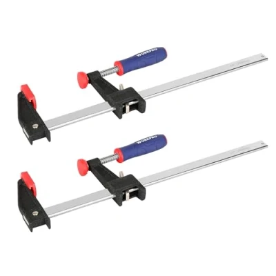 Afbeelding van WORKPRO 300 mm staafklemmenset, set van 2 zware F klemmen, quick release houtbewerkingsklemmen, ideaal voor houtbewerker, metaalbewerker, timmerlieden, hobbyist