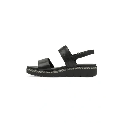 Afbeelding van Tamaris Sandalen met plateauzool, Dames, Maat: 42, Zwart Schoenen