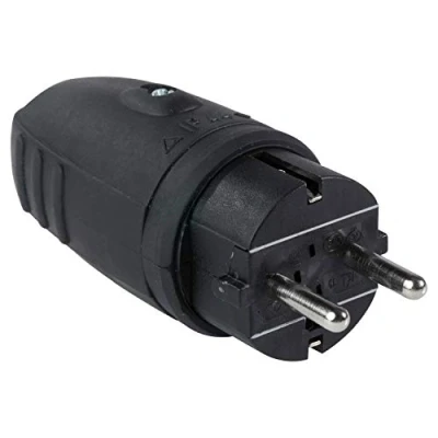 Afbeelding van AS Schwabe 60410 Stekker met randaarde Rubber 230 V Zwart IP44