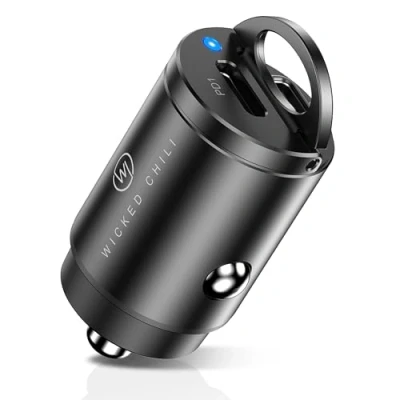 Afbeelding van Wicked Chili 30W dubbele auto USB C oplader voor sigarettenaansteker, adapter compatibel met iPhone 14, 13, 12 (Pro, Max, Plus, Mini) 11 XS iPad Pro, Air, PD oplader, Tiny Car Charger