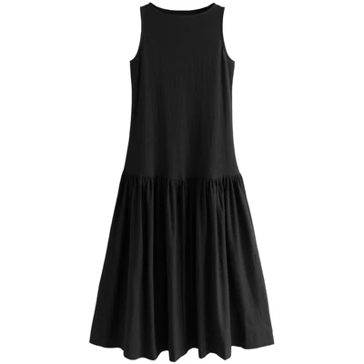 Afbeelding van Next Sleeveless DROP Waist CREW NECK MIDI Jerseyjurk, Dames, Maat: 40, Black