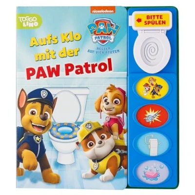 Afbeelding van PAW Patrol Aufs Klo mit der Mein Soundbuch Pappbilderbuch Klospülung und 8 Geräuschen