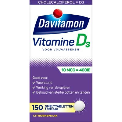 Afbeelding van Davitamon Vitamine D 400IE Smelttabletten Citroen