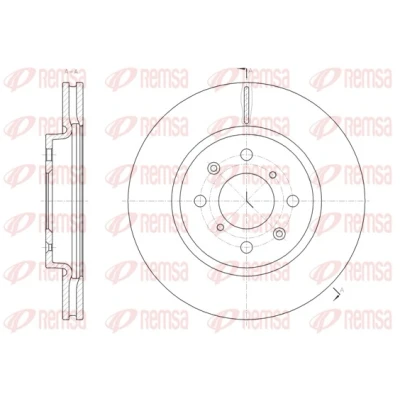 Afbeelding van REMSA Remschijf Vooras 256, 255,8mm 22mm 4 Geventileerd 61481.10 BDM765820,DCA6148110,5531168L00,5531168L50 Remschijven