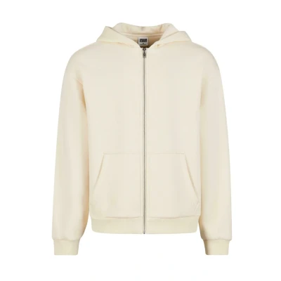 Afbeelding van Urban Classics Capuchontrui voor heren, pluizige hoodie met ritssluiting, oversized pasvorm, witzand., XXL