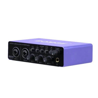 Afbeelding van BOMGE USB Audio Interface SOLO met XLR/48V Phantom Power, 32Bit/192kHz High Fidelity, voor Studio Mixer gitarist, zanger, podcaster, producent, Plug and Play (U202P)