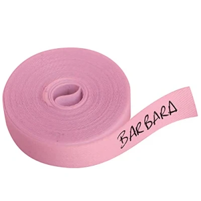 Afbeelding van Strijkbare kledinglabels 1 rol van 3 meter Zelf beschrijven Pen niet meegeleverd (Roze)