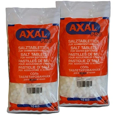 Afbeelding van Axal Pro 20 kg zouttabletten regenereerzout 2 x 10 tabletvorm wateronthardingsinstallaties ontkalkingsinstallatie zwembaden