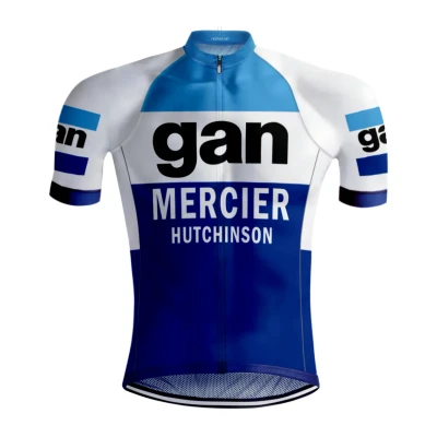 Afbeelding van Retro Wielershirt Gan Mercier Blauw REDTED 3XL